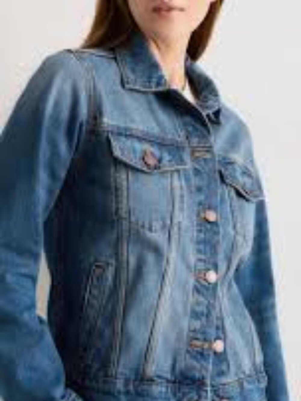 Quince 100 % Organic Cotton Denim Jacket Size XL EUC